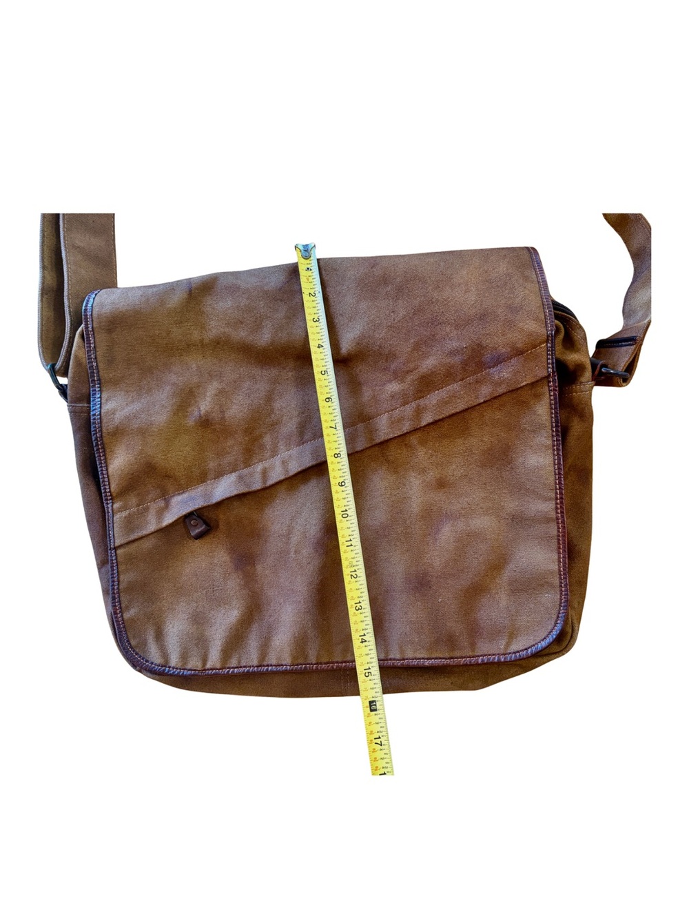 BED|STU Large Canvas Messenger Bag w/Leather Trim - Picture 8 of 12